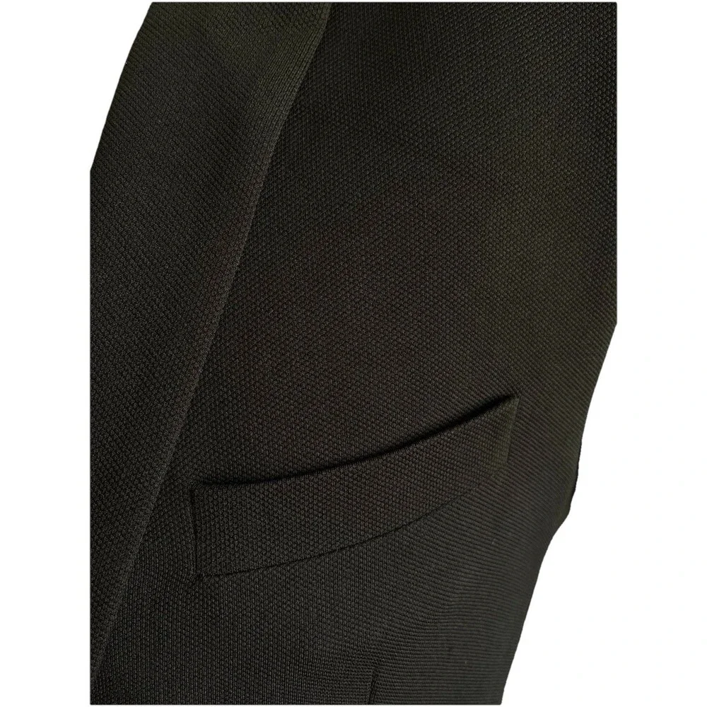 New Barabas Men Blazer 46R Formal Dinner Jacket Gold Buttons Slim Fit Black